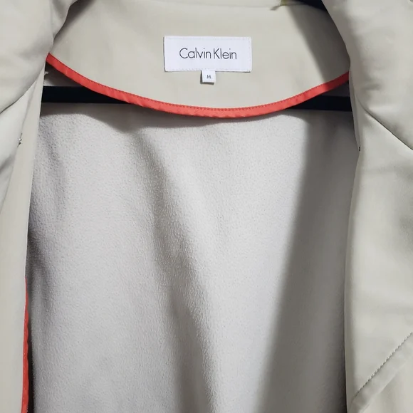 CALVIN KLEIN BEIGE Rain Trench Coat - Picture 6 of 12